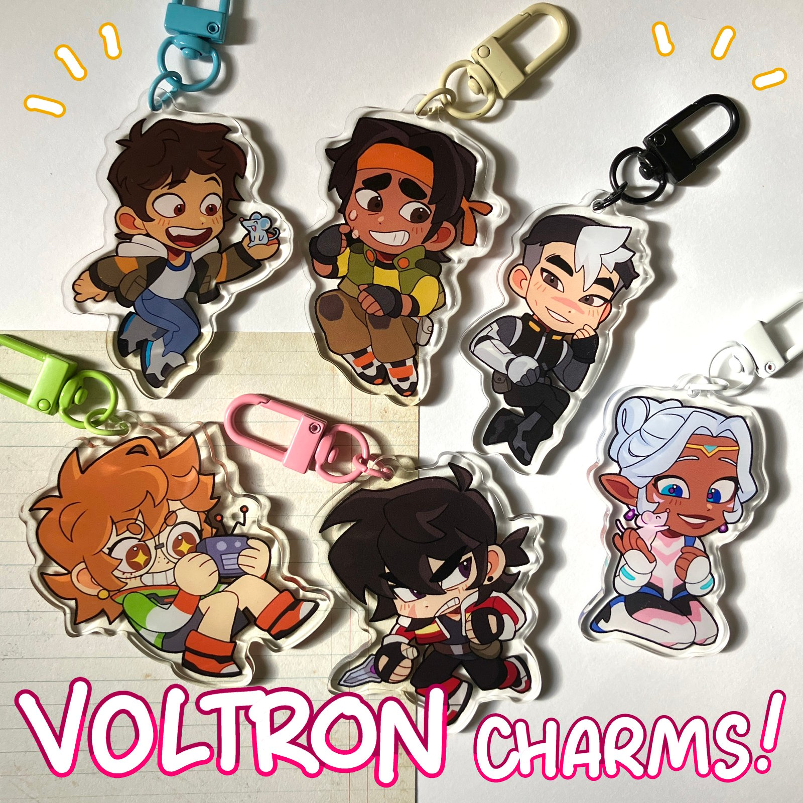 VLD Garrison gold acrylic charms authentic